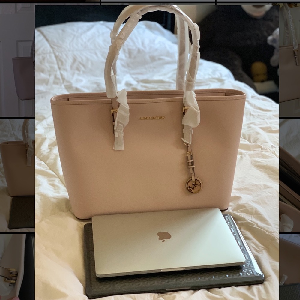 NWT MICHAEL KORS LARGE OFFICE TOTE LIGHT PINK